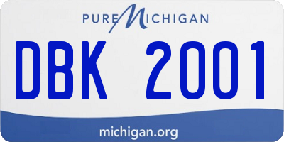 MI license plate DBK2001