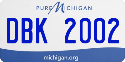 MI license plate DBK2002