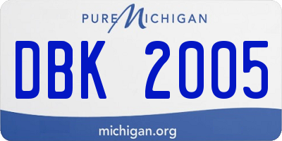 MI license plate DBK2005