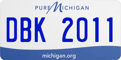 MI license plate DBK2011