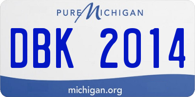 MI license plate DBK2014