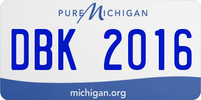 MI license plate DBK2016
