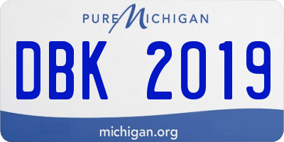 MI license plate DBK2019