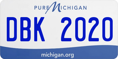 MI license plate DBK2020