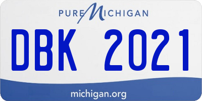 MI license plate DBK2021