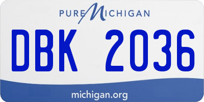 MI license plate DBK2036