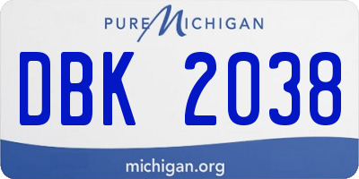 MI license plate DBK2038