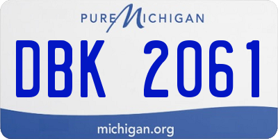 MI license plate DBK2061