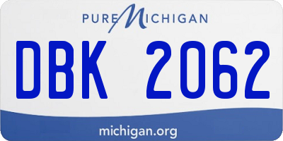 MI license plate DBK2062
