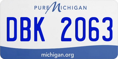 MI license plate DBK2063