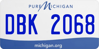 MI license plate DBK2068