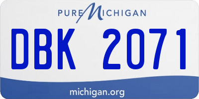 MI license plate DBK2071