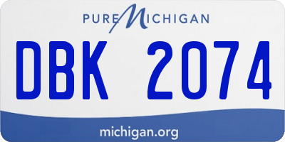 MI license plate DBK2074