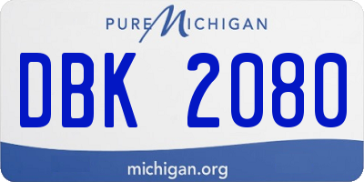 MI license plate DBK2080