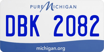 MI license plate DBK2082