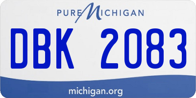 MI license plate DBK2083