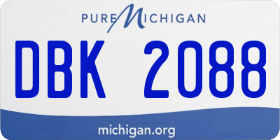 MI license plate DBK2088