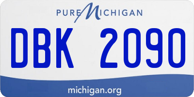 MI license plate DBK2090