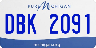 MI license plate DBK2091