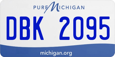 MI license plate DBK2095