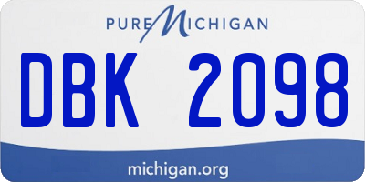 MI license plate DBK2098