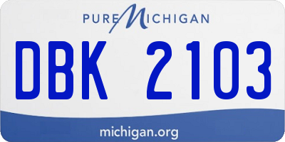 MI license plate DBK2103