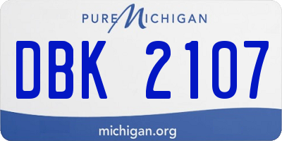 MI license plate DBK2107
