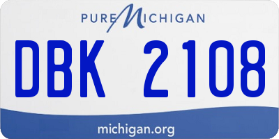 MI license plate DBK2108