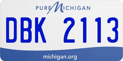 MI license plate DBK2113