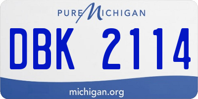 MI license plate DBK2114