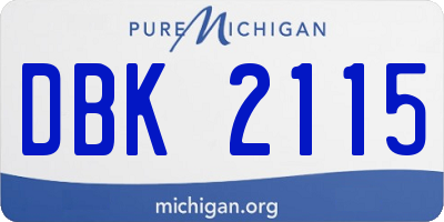 MI license plate DBK2115