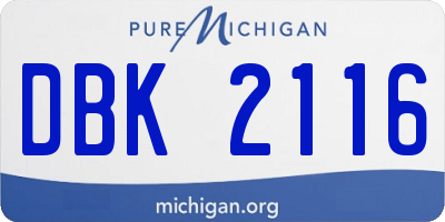 MI license plate DBK2116