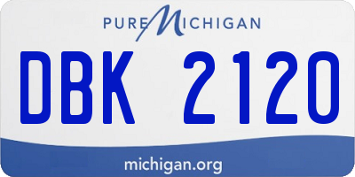 MI license plate DBK2120