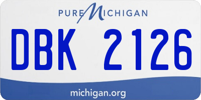 MI license plate DBK2126