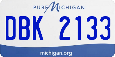 MI license plate DBK2133