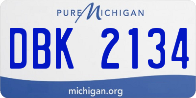 MI license plate DBK2134