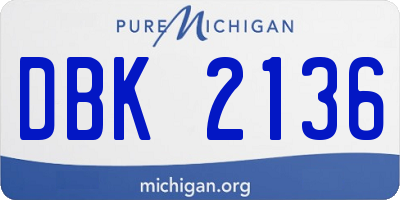 MI license plate DBK2136