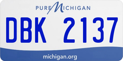 MI license plate DBK2137