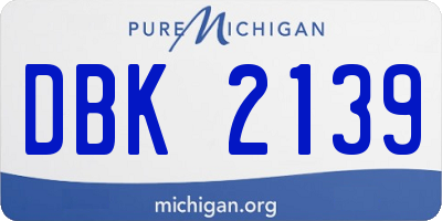 MI license plate DBK2139