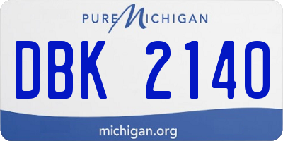 MI license plate DBK2140