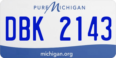 MI license plate DBK2143