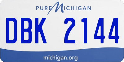 MI license plate DBK2144