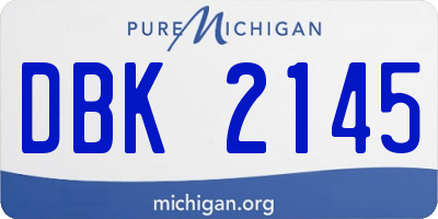 MI license plate DBK2145