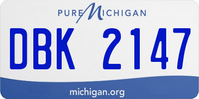 MI license plate DBK2147