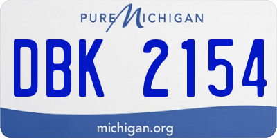 MI license plate DBK2154