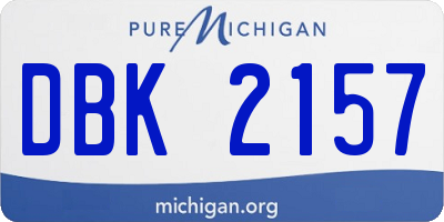 MI license plate DBK2157