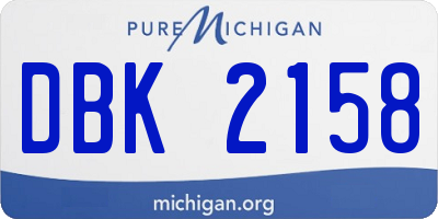 MI license plate DBK2158