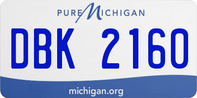 MI license plate DBK2160