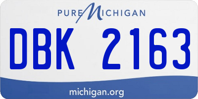 MI license plate DBK2163