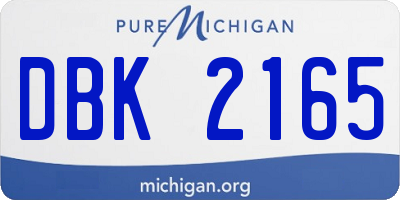 MI license plate DBK2165